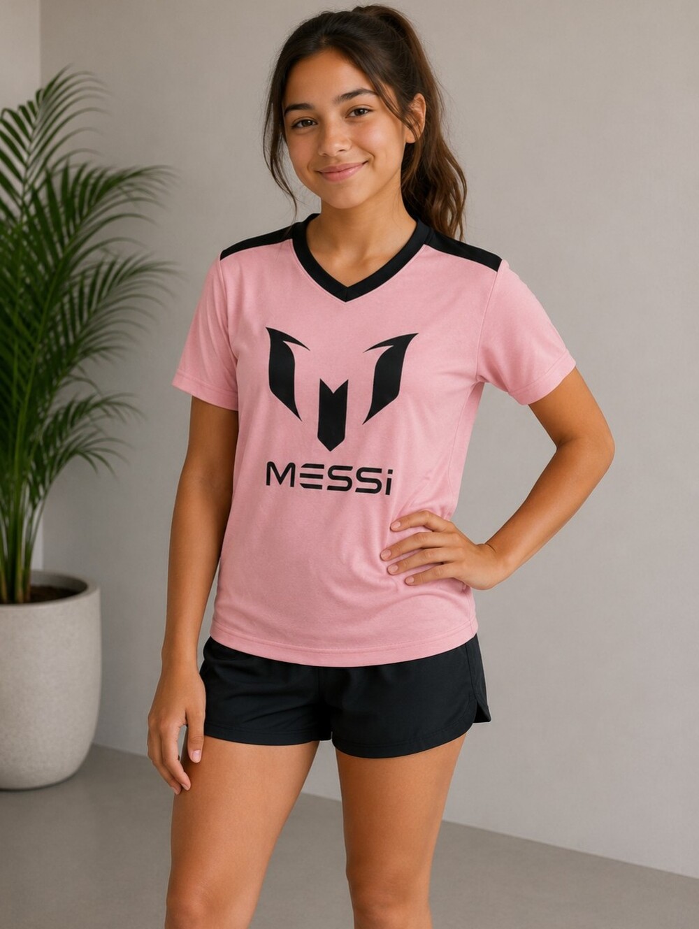Messi Pink Logo Athletic Tee